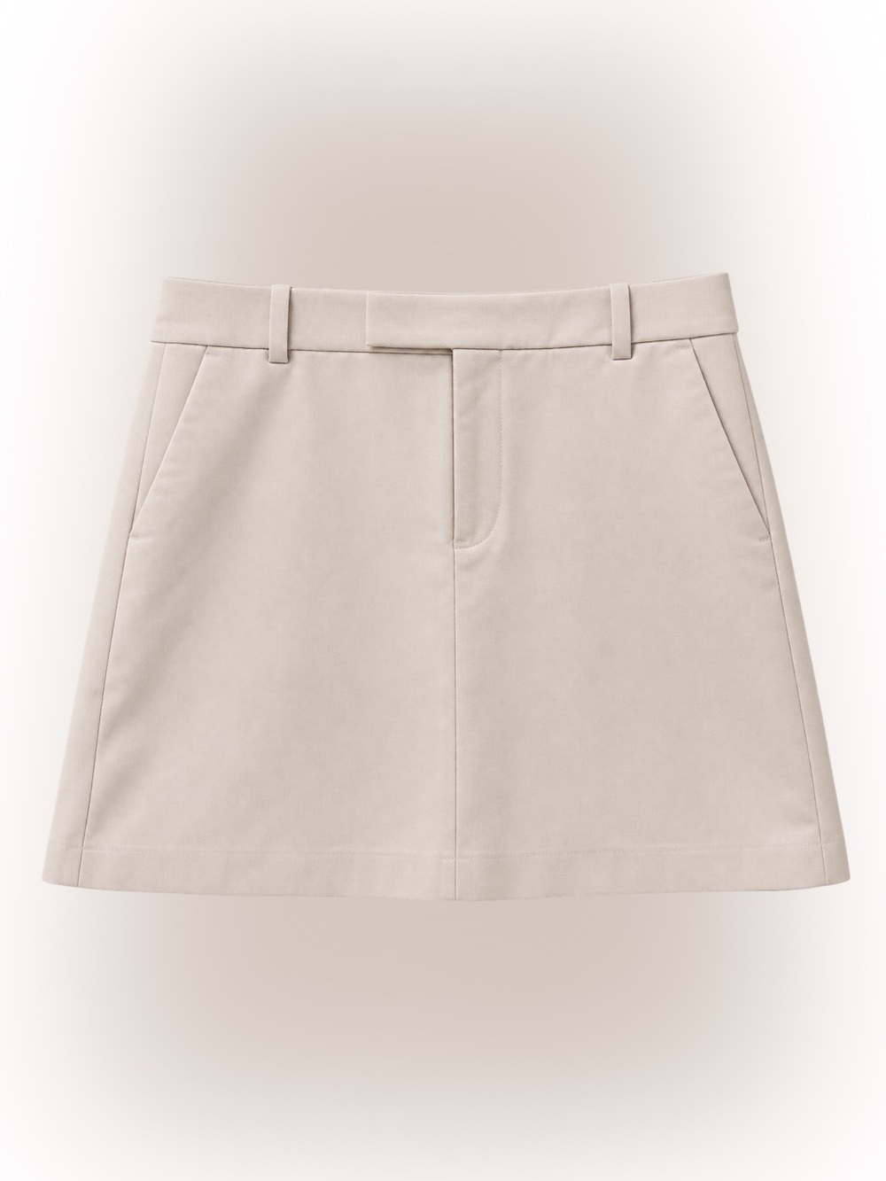 Zara High-Waisted Beige Mini Skirt with Pockets | Size M